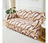 Surwin Housse de Canapé 1 2 3 4 Place avec Accoudoirs et Jupe Extensible Protection Canapé Chat Chien Housse canapé Élastiques Lavable Housse de Protection Antidérapant, Nordique (Géométrie,4 Places)