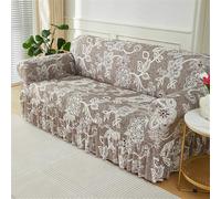 Surwin Housse de Canapé 1 2 3 Places avec Accoudoirs Extensible Protection Canapé Chat Chien Housse canapé Élastiques Housse de Protection avec Jupe à Volants -Style Jardin (Rétro,3 Places)