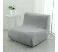 Surwin Housse de Canapé 1 Place, Housse de Canapé Extensible Housse de Canapé sans Accoudoirs Universelle Housse de Clic Clac for Canapés Paresseux Poufs (Plaid Gris Clair)