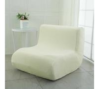 Surwin Housse de Canapé 1 Place, Housse de Canapé Extensible Housse de Canapé sans Accoudoirs Universelle Housse de Clic Clac for Canapés Paresseux Poufs (Plaid Beige)