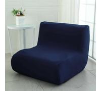 Surwin Housse de Canapé 1 Place, Housse de Canapé Extensible Housse de Canapé sans Accoudoirs Universelle Housse de Clic Clac for Canapés Paresseux Poufs (Plaid Marine)