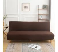 Surwin Housse de Canapé Clic Clac 2/3 Places, Couleur Unie Extensible Housse de Canapé sans Accoudoir Couverture de Canapé-lit Tout Universel Couvert Canapé Pliant Protecteur (Brun,190-210cm)