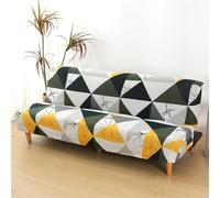 Surwin Housse de Canapé Clic Clac 2/3 Places Fleurs Extensible Housse de Canapé sans Accoudoir Couverture de Canapé-lit Tout Universel Couvert Canapé Pliant Protecteur (190-210cm,Triangle Noir)