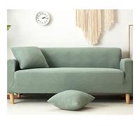 Surwin Housse de Canapé Extensible 1/2/3/4 Places Couleur Unie Stretch Revêtement de Canapé avec Accoudoirs Protecteur de Canapé Housse de Fauteuil (3 Places - 190-230cm,Vert cyprès)
