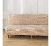 Surwin Housse de Canapé sans Accoudoir élastique Canapé 2/3 Places, Seersucker Housse de Clic Clac Couverture de Canapé-lit Universel Tout Couvert Canapé Pliant Protecteur (Beige,2 Places)