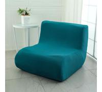 Surwin Housse de canapé sans accoudoirs 1 place, housse de canapé de sol paresseux extensible, housse de canapé-lit pliable, housse de protection de meubles sans accoudoirs (plaid turquoise)