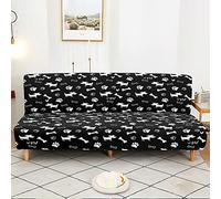Surwin Housse de Clic Clac élastique Canapé 2/3 Places, 3D Animal Housse de Canapé sans Accoudoir Couverture de Canapé-lit Universel Tout Couvert Canapé Pliant Protecteur (160-190cm,Noir Classique)