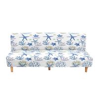 Surwin Housse de Clic Clac élastique Canapé 2/3 Places, 3D Étoile de Mer Housse de Canapé sans Accoudoir Couverture de Canapé-lit Pliant Universel Couvert Protecteur (Corail,L:190-230cm)