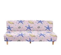 Surwin Housse de Clic Clac élastique Canapé 2/3 Places, 3D Étoile de Mer Housse de Canapé sans Accoudoir Couverture de Canapé-lit Pliant Universel Couvert Protecteur (Rose,S:120-150cm)