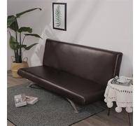Surwin Housse de Clic Clac Élastique Canapé 2/3 Places Cuir PU Imperméable Housse de Canapé sans Accoudoir Couverture de Canapé-lit Tout Couvert Canapé Pliant Protecteur (120cm,Brun)