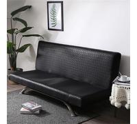 Surwin Housse de Clic Clac Élastique Canapé 2/3 Places Cuir PU Imperméable Housse de Canapé sans Accoudoir Couverture de Canapé-lit Tout Couvert Canapé Pliant Protecteur (180cm,Dentelle Noire)