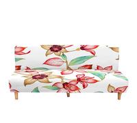 Surwin Housse de Clic Clac élastique Canapé 2/3 Places, Fleurs Botaniques 3D Housse de Canapé sans Accoudoir Couverture de Canapé-lit Pliant Universel Couvert Protecteur (Modèle 4,S:120-150cm)