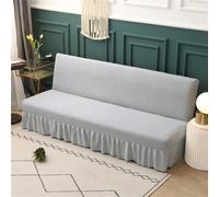 Surwin Housse de Clic Clac élastique Canapé 2/3 Places, Housse de Canapé sans Accoudoir Couverture de Canapé-lit avec Jupe Tout Couvert Canapé Pliant Protecteur (190-225cm,Gris)
