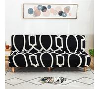Surwin Housse de Clic Clac élastique Canapé 2/3 Places, Housse de Canapé sans Accoudoir Couverture de Canapé-lit Tout Couvert Canapé Pliant Protecteur -Universel (Noir,190-230cm)