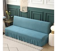 Surwin Housse de Clic Clac élastique Canapé 2/3 Places, Housse de Canapé sans Accoudoir Couverture de Canapé-lit avec Jupe Tout Couvert Canapé Pliant Protecteur (150-190cm,Bleu)