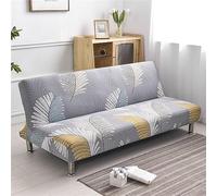 Surwin Housse de Clic Clac élastique Canapé 2/3 Places, Housse de Canapé sans Accoudoir Couverture de Canapé-lit Tout Couvert Canapé Pliant Protecteur-Minimalisme Feuille (190-220cm,Gris)