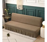 Surwin Housse de Clic Clac élastique Canapé 2/3 Places, Housse de Canapé sans Accoudoir Couverture de Canapé-lit avec Jupe Tout Couvert Canapé Pliant Protecteur (190-225cm,Café)