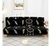 Surwin Housse de Clic Clac Élastique Canapé 2/3 Places Housse de Canapé sans Accoudoir Couverture de Canapé-lit Universel Tout Couvert Canapé Pliant Protecteur (M:160-190cm,Noir)