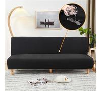 Surwin Housse de Clic Clac Élastique Canapé 2/3 Places, Jacquard Imperméable Housse de Canapé sans Accoudoir Couverture de Canapé-lit Tout Couvert Canapé Pliant Protecteur (190-210cm,Noir)