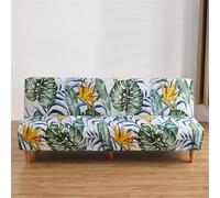 Surwin Housse de Clic Clac Élastique Canapé 2/3 Places Moderne Housse de Canapé sans Accoudoir Couverture de Canapé-lit Tout Couvert Canapé Pliant Protecteur (L:190-230cm,Nature Verte)