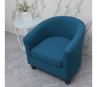 Surwin Housse de Fauteuil 1 Place, 2 Pièces Housse Fauteuil Couleur Unie Antidérapant Couverture de Fauteuil, pour Salle à Manger, Salon, Café (Bleu Paon,One Size)