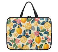 Surwin Housse Ordinateur avec Poignée, Motif Citron 3D Housse Ordinateur Portable Imperméable Housse pour Ordinateur avec Fermeture Éclair, Sac de Transport Pc (10 Pouces,Fleur Rose)