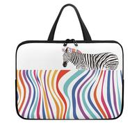 Surwin Housse Ordinateur avec Poignée, Motif Zèbre 3D Housse Ordinateur Portable Imperméable Housse pour Ordinateur avec Fermeture Éclair, Sac de Transport Pc (13 Pouces,Multicolore)