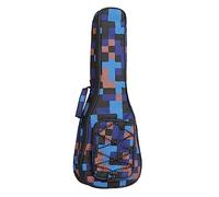 Surwin Housse pour Ukulélé Etui Sac Ukulélé Rembourré avec Bretelles Réglables, Fermeture à Glissière, Sac pour Ukulélé 21 23 26 Pouces, pour Soprano/Concert (23 pouces,marron bleu)