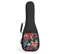 Surwin Housse pour Ukulélé Etui Sac Ukulélé Rembourré avec Bretelles Réglables, Fermeture à Glissière, Sac pour Ukulélé 21 23 26 Pouces, pour Soprano/Concert (21 pouces,jungle)