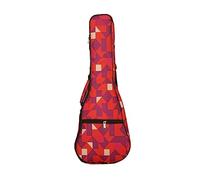 Surwin Housse pour Ukulélé Etui Sac Ukulélé Rembourré avec Bretelles Réglables, Fermeture à Glissière, Sac pour Ukulélé 21 23 26 Pouces, pour Soprano/Concert (rouge,21 pouces)