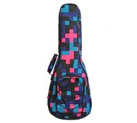 Surwin Housse pour Ukulélé Etui Sac Ukulélé Rembourré avec Bretelles Réglables, Fermeture à Glissière, Sac pour Ukulélé 21 23 26 Pouces, pour Soprano/Concert (21 pouces,rose bleu)