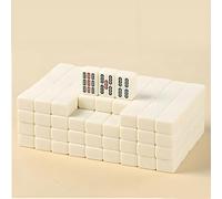 Surwin Jeu de Mahjong Portable, Mini Mahjong avec 144 Tuiles et 2 Dés, Jeu de Société Chinois Traditionnel pour Famille, Réunions, Fêtes d'amis (Beige)