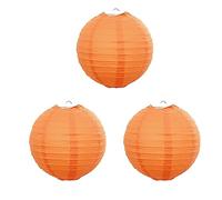 Surwin Lanternes Papier Chinois, Lanternes en Papier à Suspendues, Boule Ronde Abat-Jour, Lanterne Decorative pour Intérieurs Extérieurs Mariages Anniversaires Fêtes et Événements (30CM,Orange)