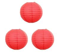 Surwin Lanternes Papier Chinois, Lanternes en Papier à Suspendues, Boule Ronde Abat-Jour, Lanterne Decorative pour Intérieurs Extérieurs Mariages Anniversaires Fêtes et Événements (10CM,Rouge)