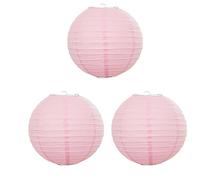 Surwin Lanternes Papier Chinois, Lanternes en Papier à Suspendues, Boule Ronde Abat-Jour, Lanterne Decorative pour Intérieurs Extérieurs Mariages Anniversaires Fêtes et Événements (40CM,Rose)