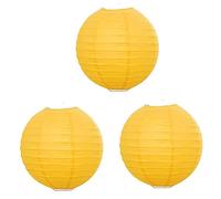 Surwin Lanternes Papier Chinois, Lanternes en Papier à Suspendues, Boule Ronde Abat-Jour, Lanterne Decorative pour Intérieurs Extérieurs Mariages Anniversaires Fêtes et Événements (40CM,Jaune)