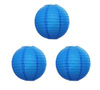 Surwin Lanternes Papier Chinois, Lanternes en Papier à Suspendues, Boule Ronde Abat-Jour, Lanterne Decorative pour Intérieurs Extérieurs Mariages Anniversaires Fêtes et Événements (30CM,Bleu Saphir)