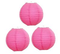 Surwin Lanternes Papier Chinois, Lanternes en Papier à Suspendues, Boule Ronde Abat-Jour, Lanterne Decorative pour Intérieurs Extérieurs Mariages Anniversaires Fêtes et Événements (40CM,Rose 1)