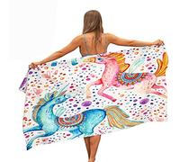 Surwin Licorne Serviette de Plage en Microfibre Anti Sable, Grande Taille Couverture de Voyage à Séchage Rapide Super Absorbant Légère Portable pour Plage Natation (Art Mythe,80x180cm)