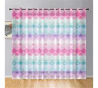 Surwin Lot de 2 Rideau Voilage, Filles Rideau à Oeillets, Voiles Intérieurs Translucides, Rideaux Salon Moderne pour Décorer Salon, Chambre, Cuisine, Fenêtre (132x244cm,Cœur)