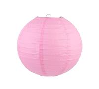Surwin Lot de 8 Lanternes Papier Suspensions Ronde Lanterne en Papier Chinoise Multicolore Abat-Jour pour Décoration de Anniversaire, Diplôme, Fête Prénatale, Mariage (40cm,Rose)