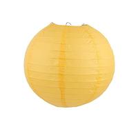 Surwin Lot de 8 Lanternes Papier Suspensions Ronde Lanterne en Papier Chinoise Multicolore Abat-Jour pour Décoration de Anniversaire, Diplôme, Fête Prénatale, Mariage (40cm,Jaune)