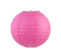 Surwin Lot de 8 Lanternes Papier Suspensions Ronde Lanterne en Papier Chinoise Multicolore Abat-Jour pour Décoration de Anniversaire, Diplôme, Fête Prénatale, Mariage (40cm,Rose Rouge)