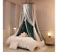 Surwin Moustiquaire de Lit, Universelle Grand Couche Double Moustiquaire pour Lit Moustiquaire de lit en Forme de dôme Moustiquaire Lit Romantique pour Lit Simple Double Size (Ananas vert)