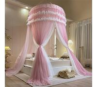 Surwin Moustiquaire de Lit, Universelle Grand Moustiquaire pour Lit Moustiquaire de lit en Forme de dôme Moustiquaire Lit pour Lit Simple Double King Size Enfant Adulte (rose rose)