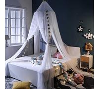 Surwin Moustiquaire de Lit, Universelle Grand Moustiquaire pour Lit Moustiquaire de lit en Forme de dôme Moustiquaire Lit pour Lit Simple Double King Size Enfant Adulte (Blanc)