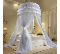 Surwin Moustiquaire de Lit, Universelle Grand Moustiquaire pour Lit Moustiquaire de lit en Forme de dôme Moustiquaire Lit pour Lit Simple Double King Size Enfant Adulte (bleu gris)