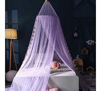 Surwin Moustiquaire de Lit, Universelle Grand Moustiquaire pour Lit Moustiquaire de lit en Forme de dôme Moustiquaire Lit pour Lit Simple Double King Size Enfant Adulte (Violet)