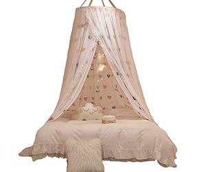 Surwin Moustiquaire de Lit, Universelle Grand Moustiquaire pour Lit Moustiquaire de lit en Forme de dôme Moustiquaire Lit pour Lit Simple Double King Size Enfant Adulte (aimer)