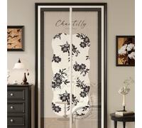 Surwin Moustiquaire Porte Fenetre Magnetique (Fleur noire 3,W100xL200cm)